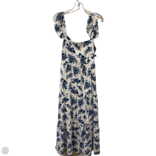 Dress Casual Maxi By Clothes Mentor In Blue & White, Size: L