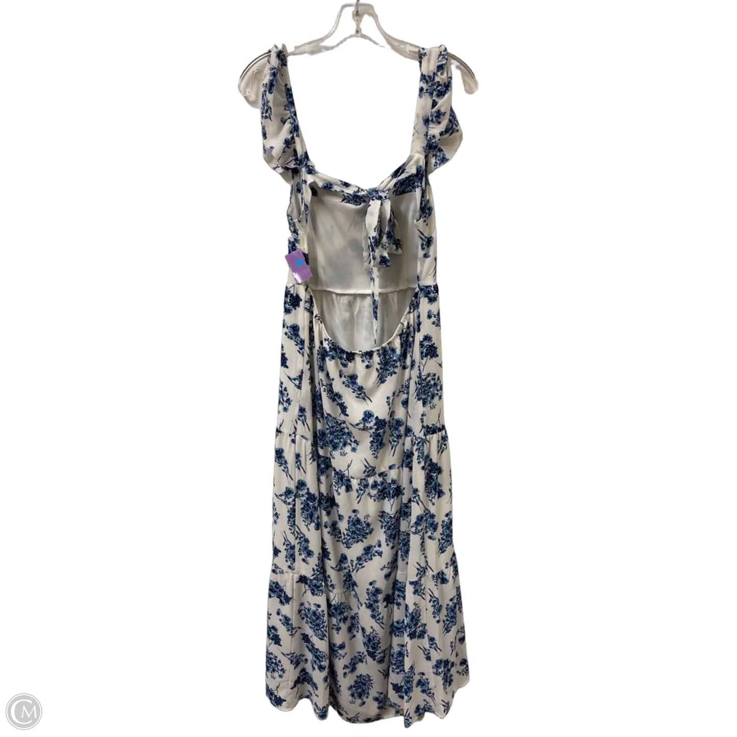 Dress Casual Maxi By Clothes Mentor In Blue & White, Size: L