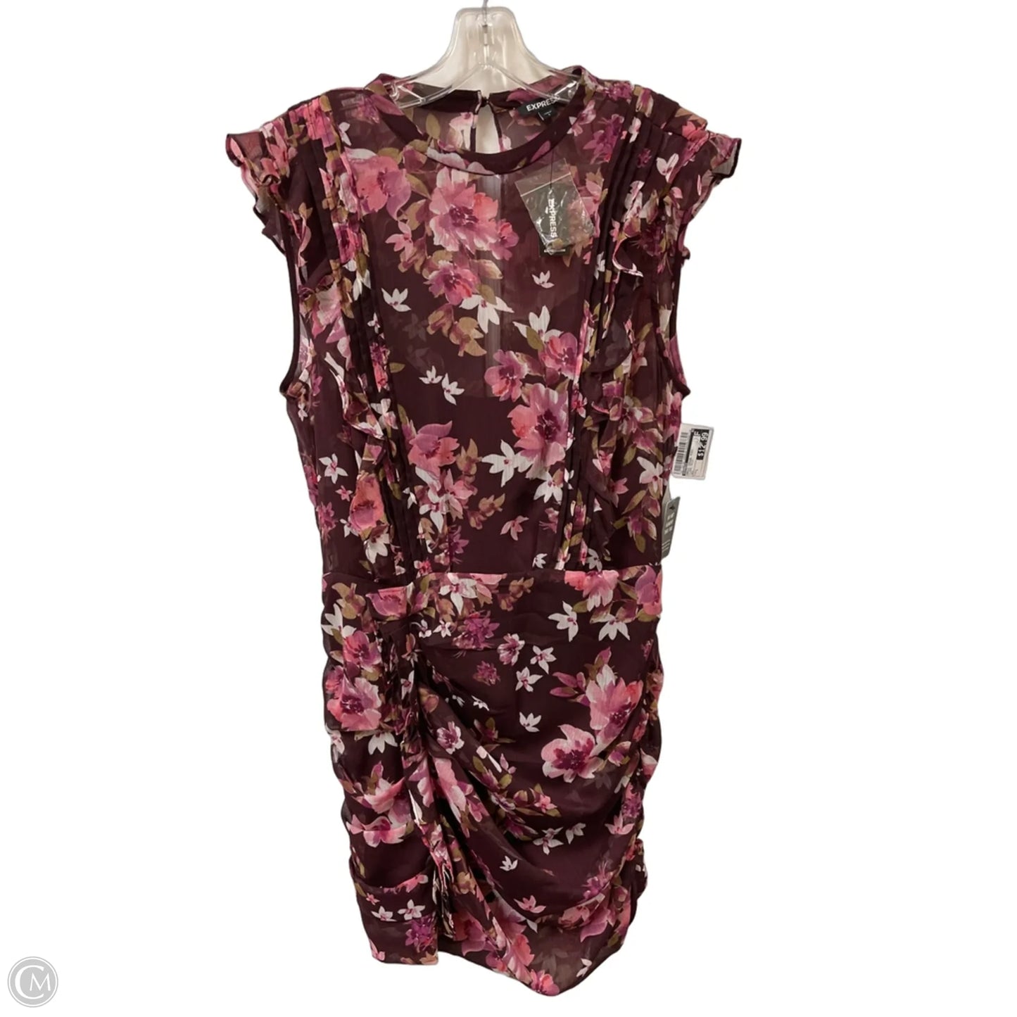 Dress Casual Midi By Express In Floral Print, Size: L