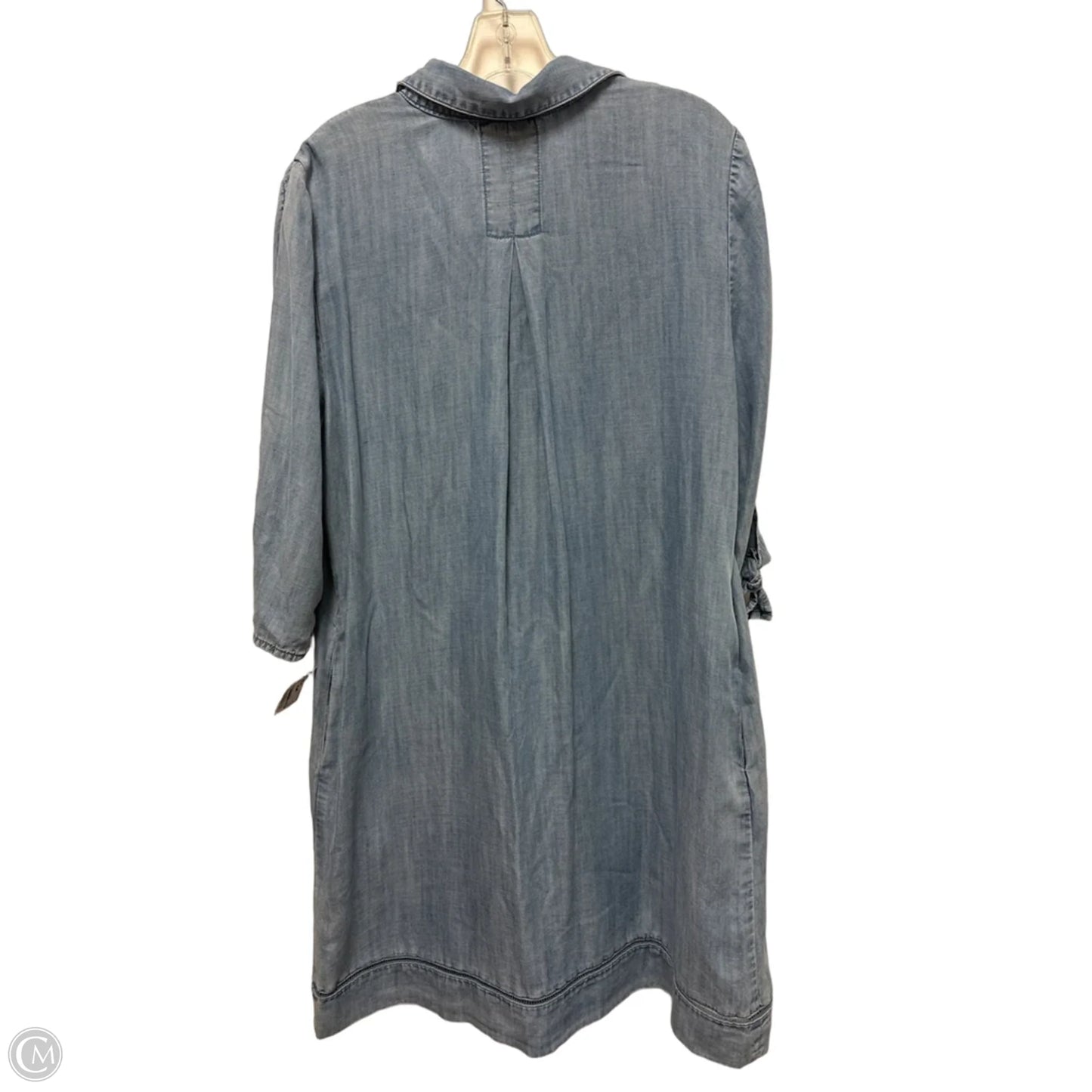 Dress Casual Midi By Chicos In Blue Denim, Size: L