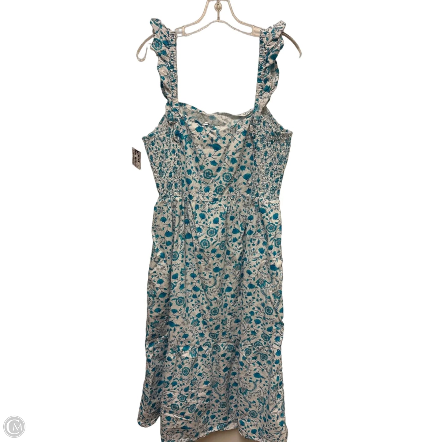 Dress Casual Maxi By Draper James In Blue & White, Size: 2x