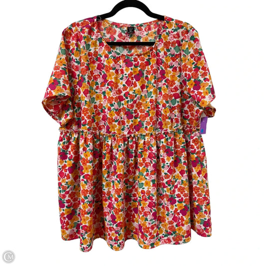 Top Short Sleeve By Shein In Multi-colored, Size: 2x