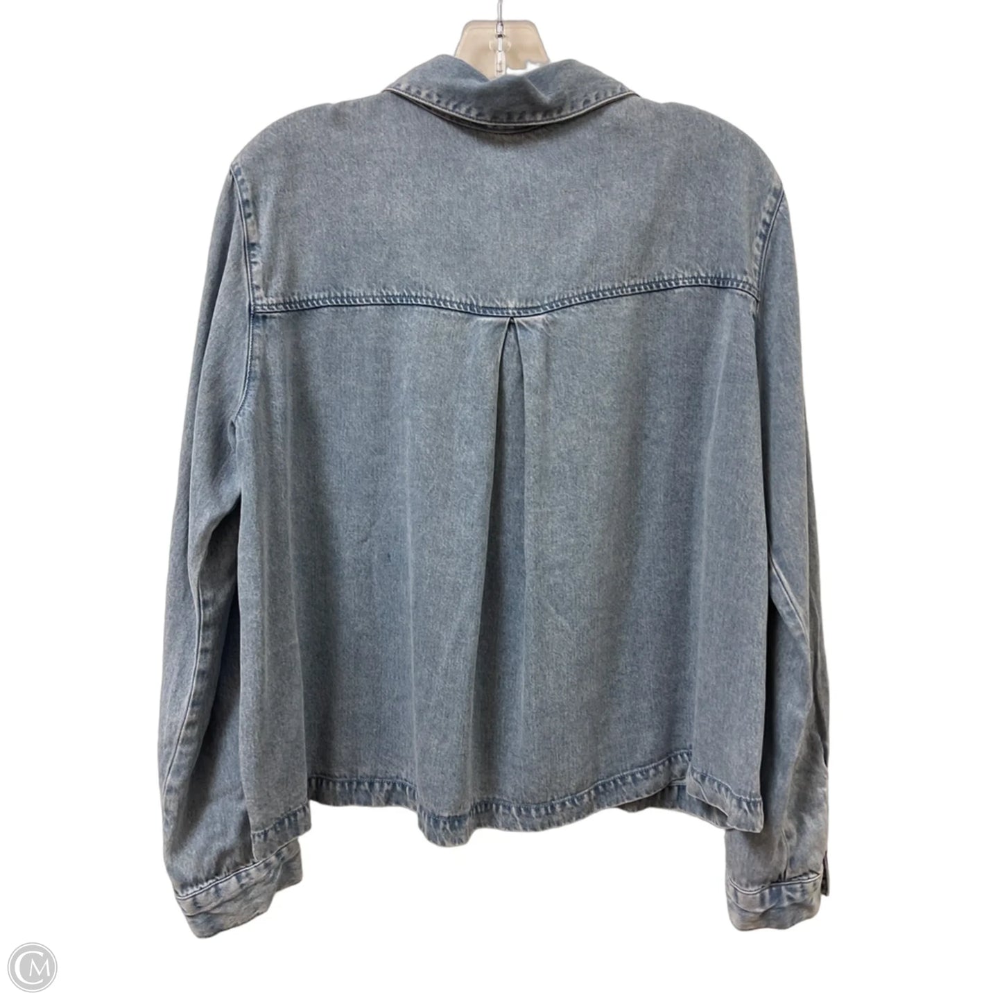 Blouse Long Sleeve By Jane And Delancey In Blue Denim, Size: L