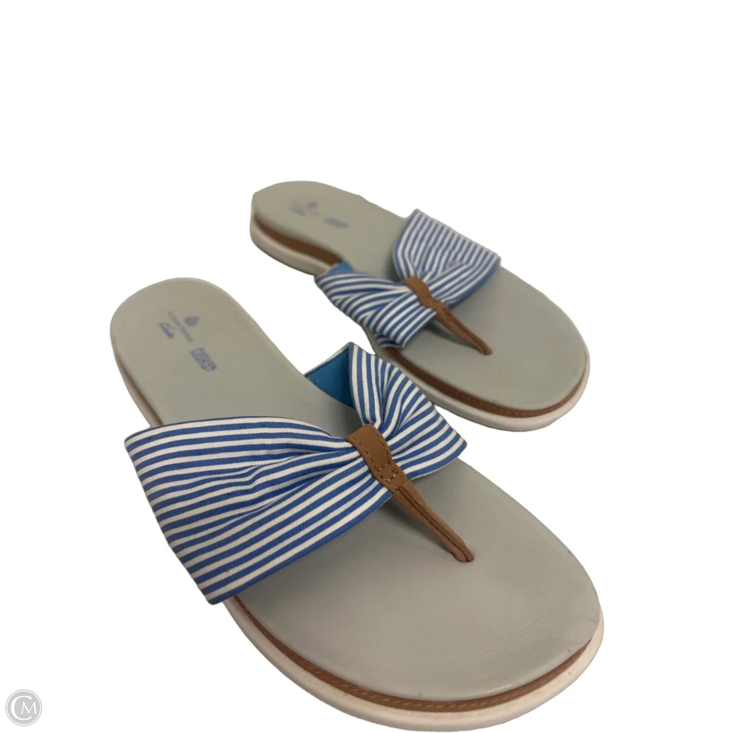 Sandals Flats By Clarks In Striped Pattern, Size: 8.5