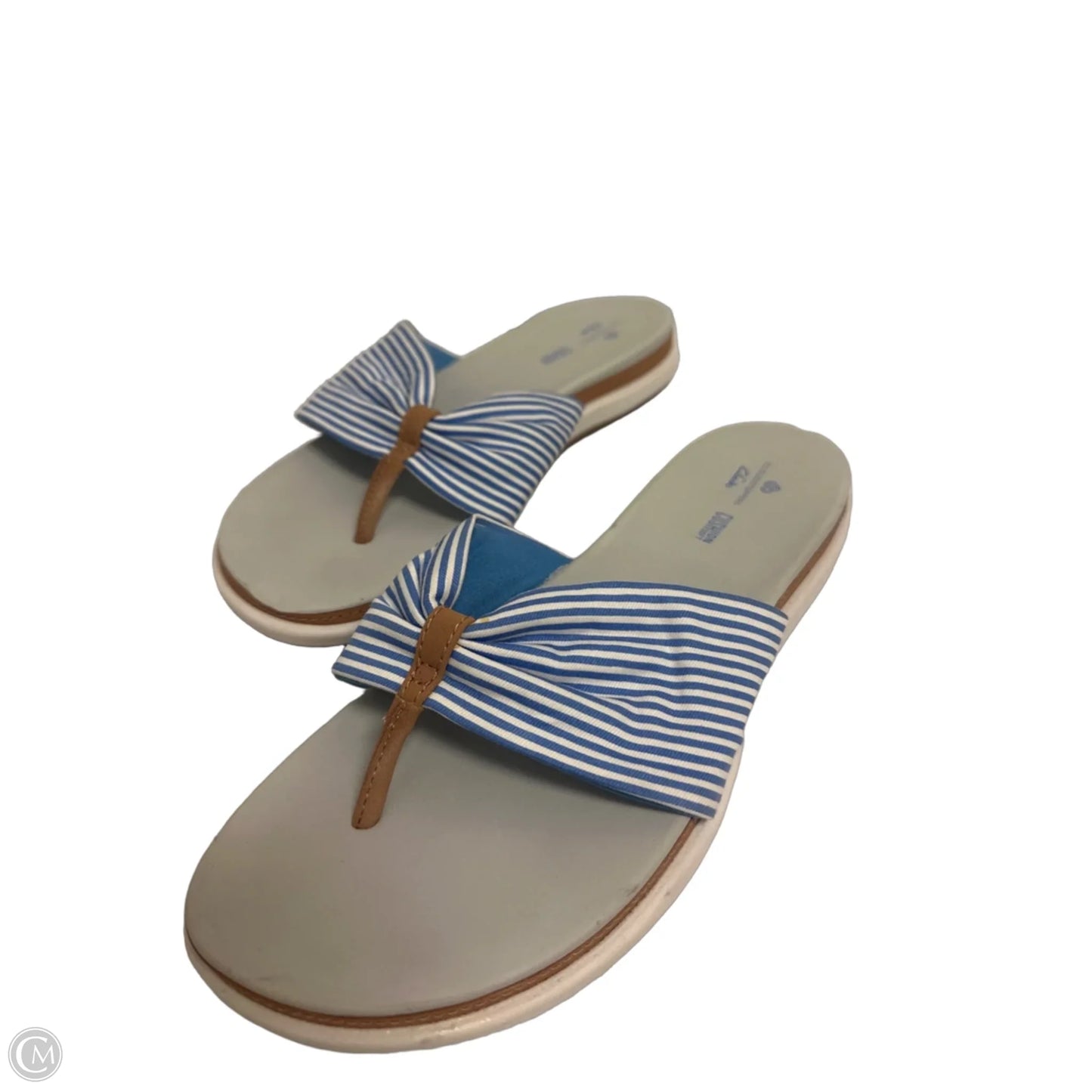 Sandals Flats By Clarks In Striped Pattern, Size: 8.5
