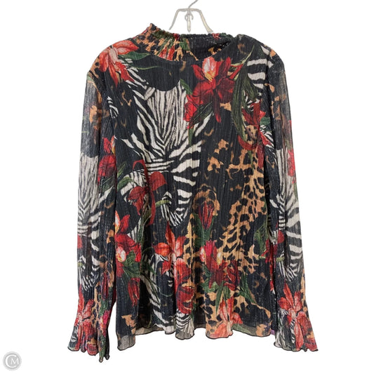 Top Long Sleeve By Chicos In Multi-colored, Size: Xl