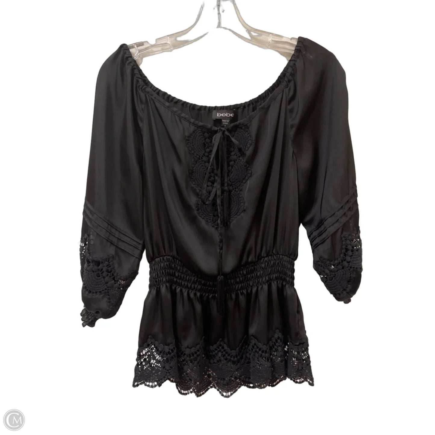 Top Long Sleeve By Bebe In Black, Size: S