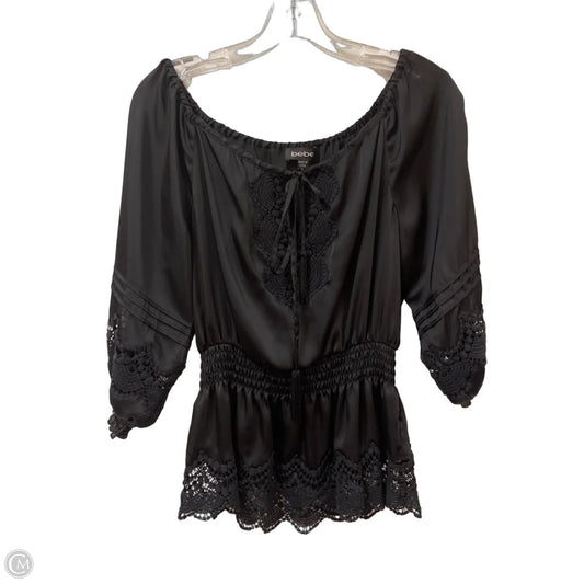 Top Long Sleeve By Bebe In Black, Size: S