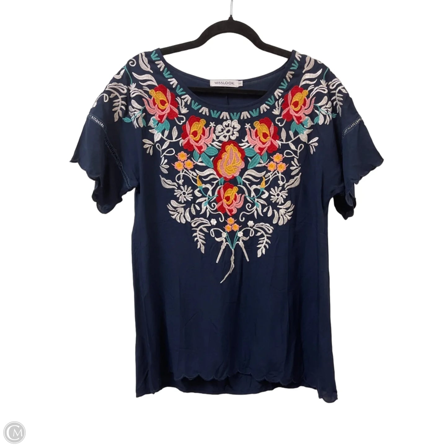 Top Short Sleeve By Misslook In Navy, Size: S