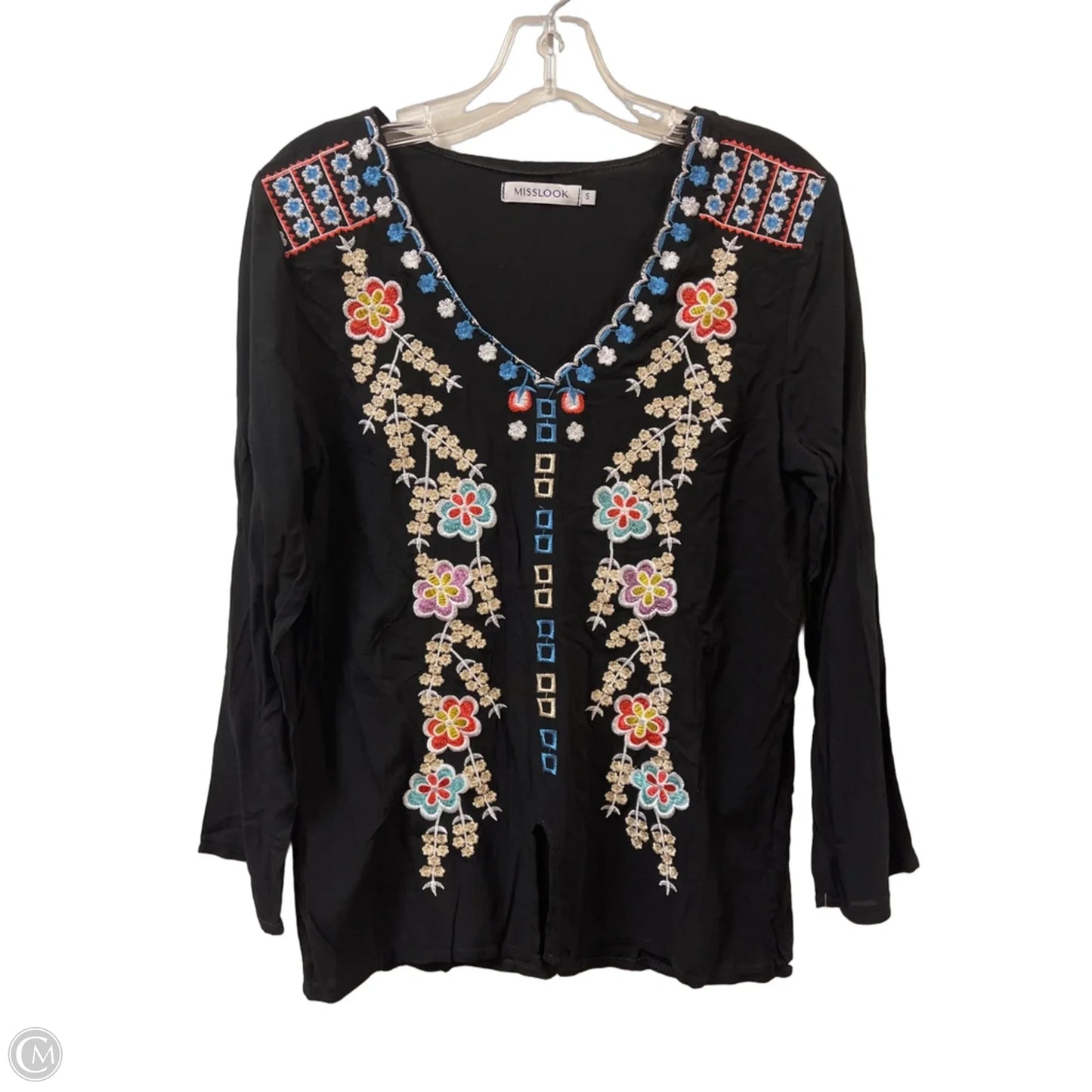 Top Long Sleeve By Misslook In Black, Size: S