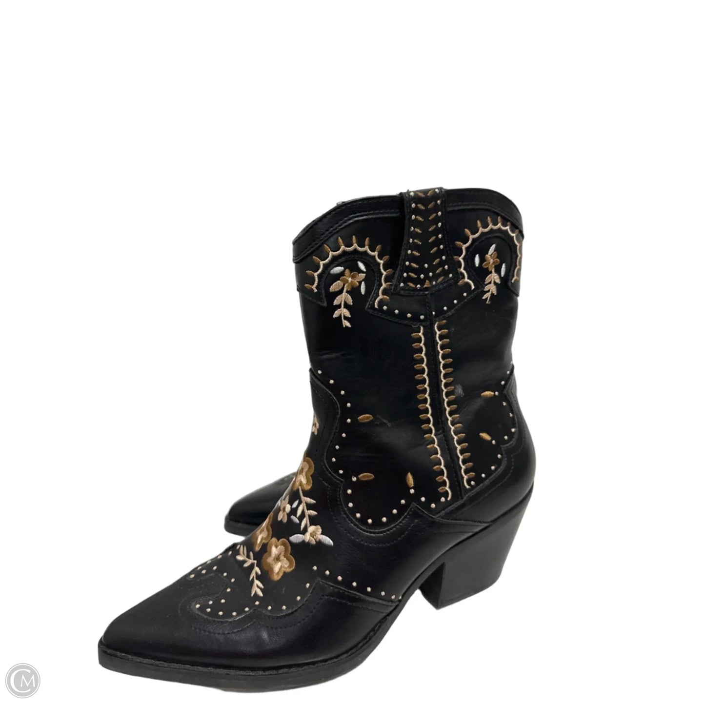 Boots Ankle Heels By Crown Vintage In Black, Size: 9