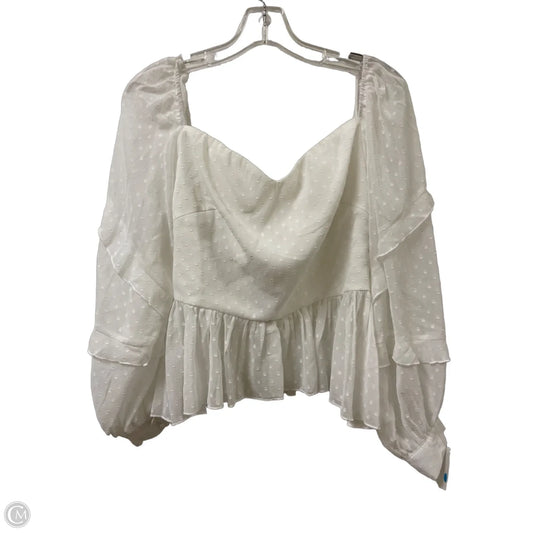 Top Long Sleeve By Two Sisters In White, Size: Xl