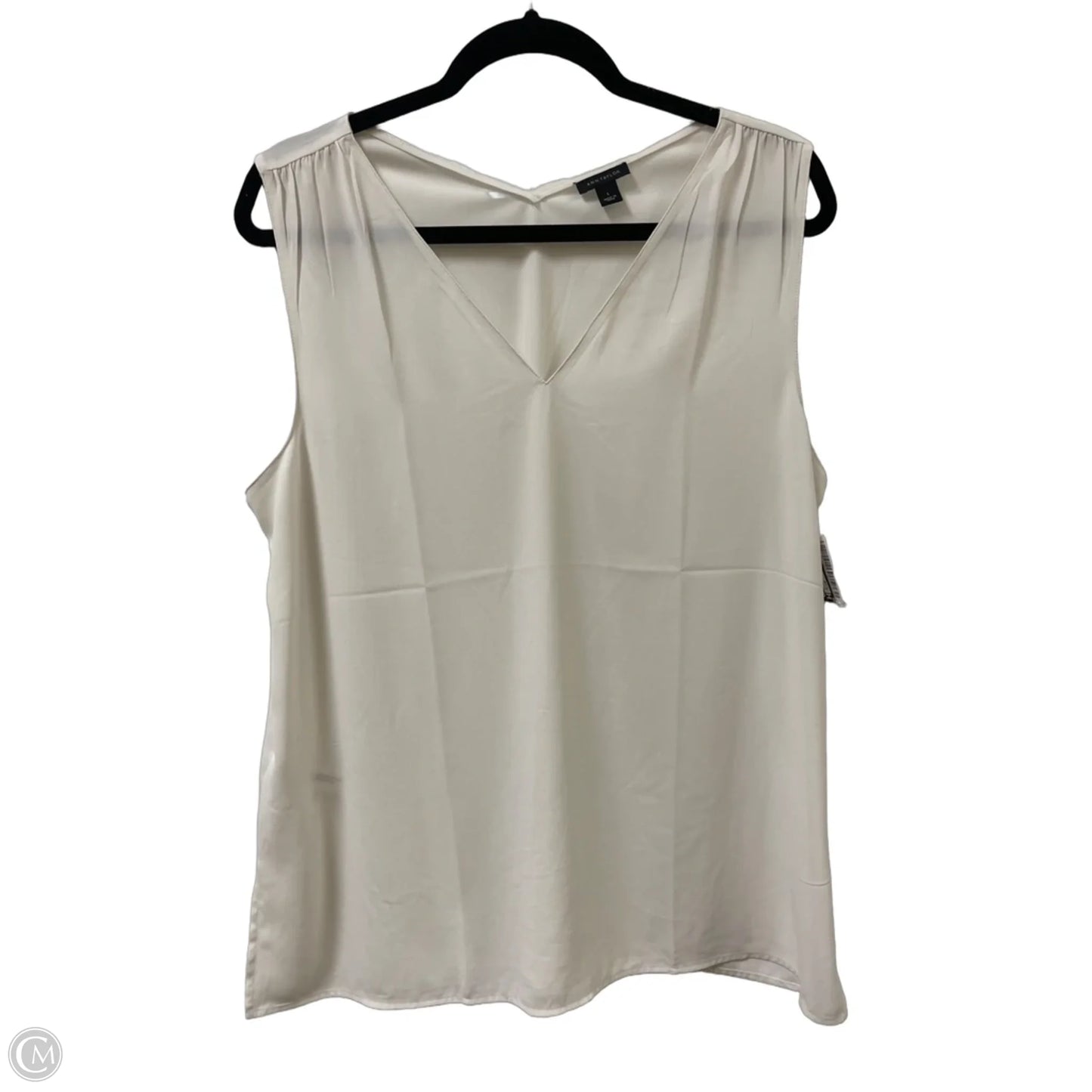 Top Sleeveless By Ann Taylor In Cream, Size: L