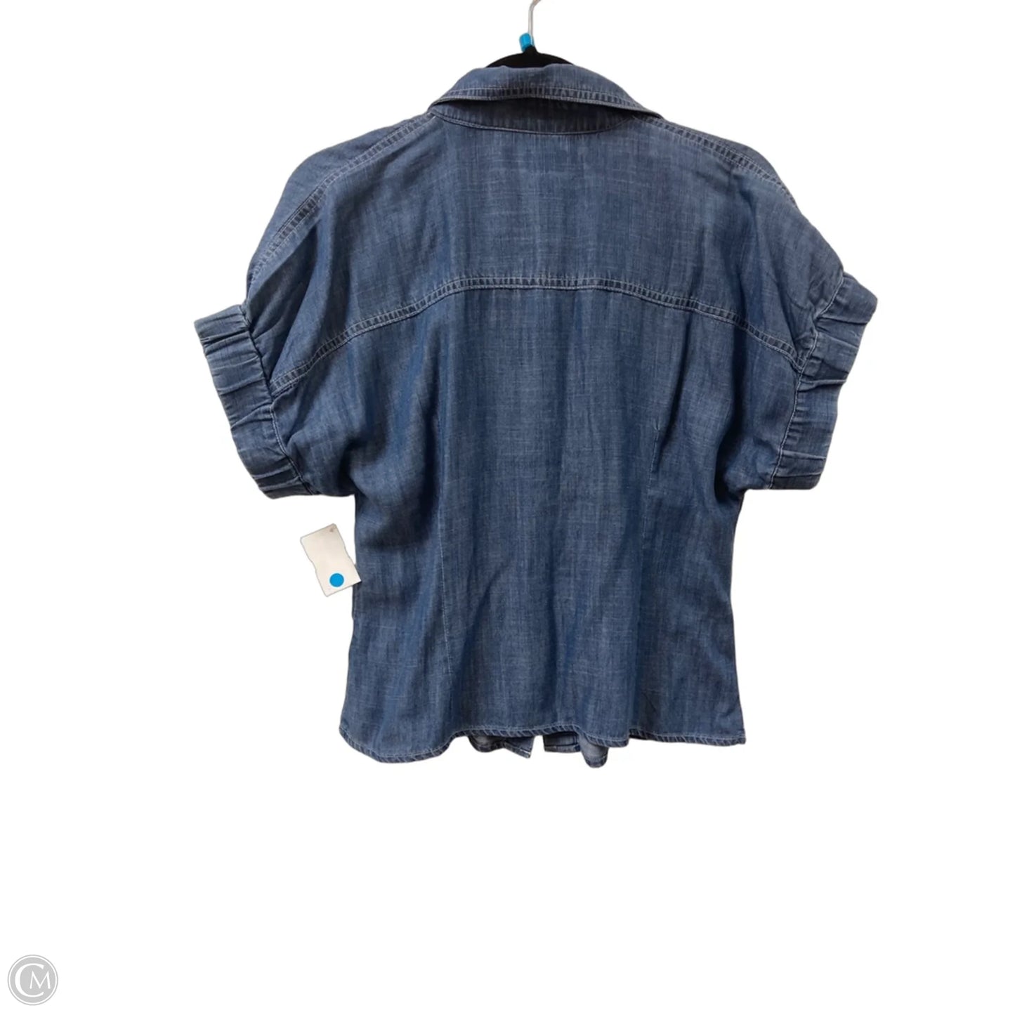 Blouse Short Sleeve By Banana Republic In Blue, Size: M