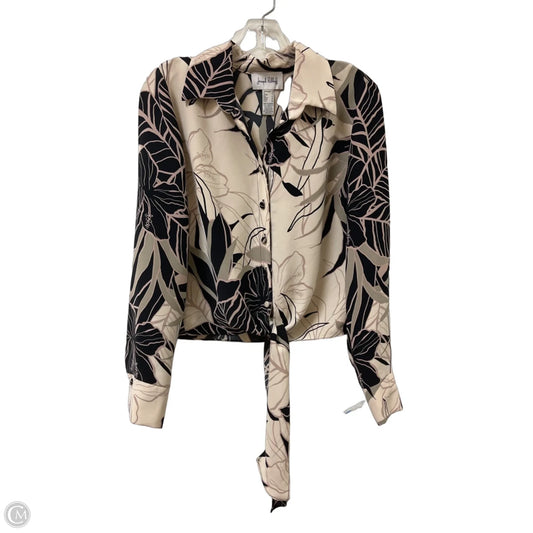 Top Long Sleeve By Joseph Ribkoff In Black & Cream, Size: M