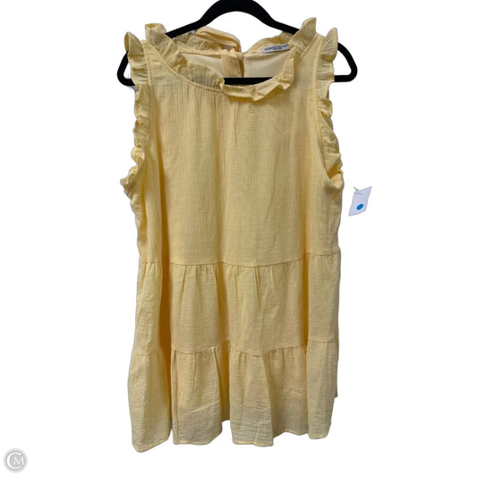 Top Sleeveless By Clothes Mentor In Yellow, Size: 2x