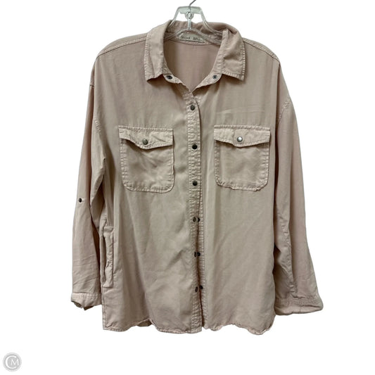Blouse Long Sleeve By Be Cool In Pink, Size: L