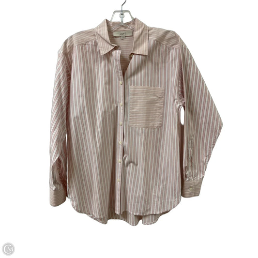Blouse Long Sleeve By Loft In Pink, Size: Xs
