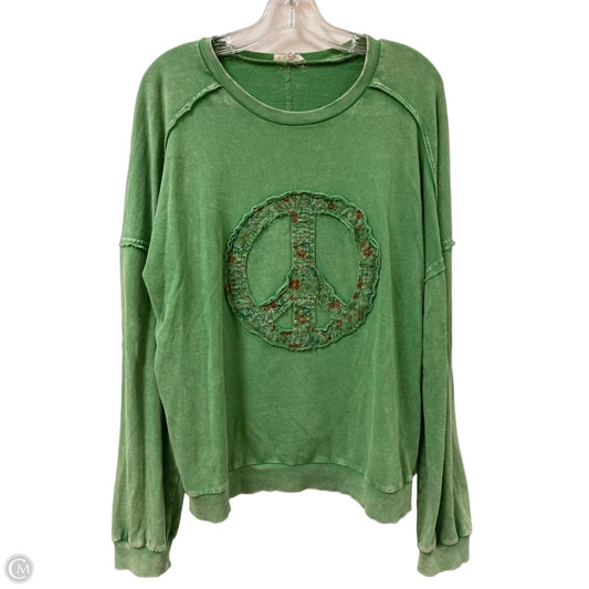 Top Long Sleeve By Easel In Green, Size: L