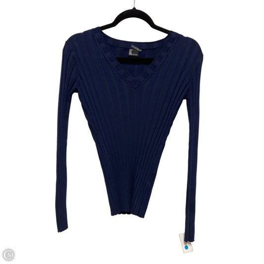 Top Long Sleeve By Clothes Mentor In Navy, Size: L
