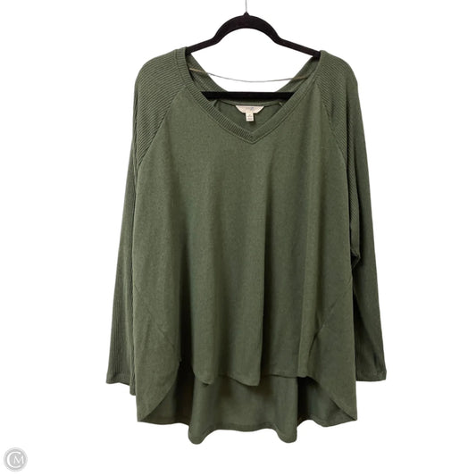 Top Long Sleeve By Terra & Sky In Green, Size: 2x