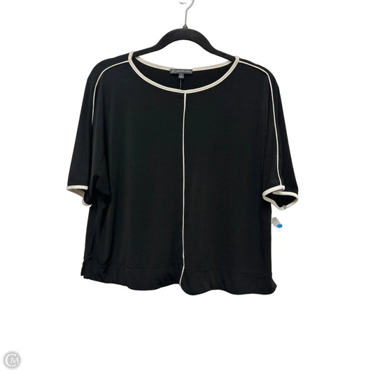 Top Short Sleeve By Adrianna Papell In Black, Size: M
