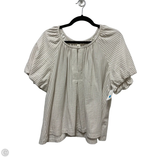 Top Short Sleeve By Max Studio In Tan, Size: M