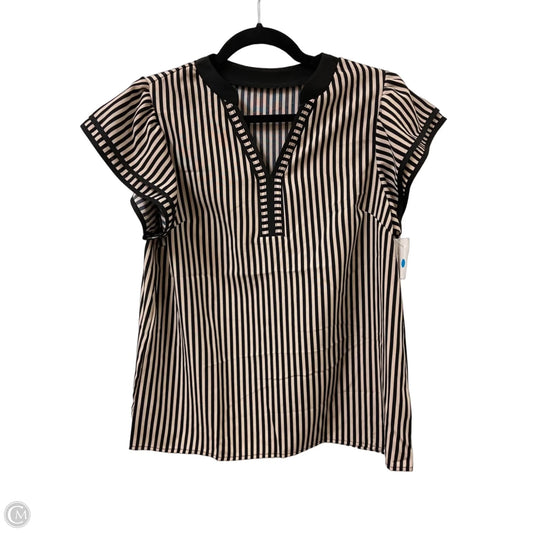 Top Short Sleeve By Clothes Mentor In Black & Cream, Size: M