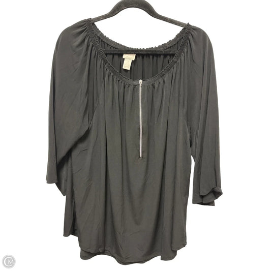 Top Long Sleeve By Chicos In Black, Size: Xl