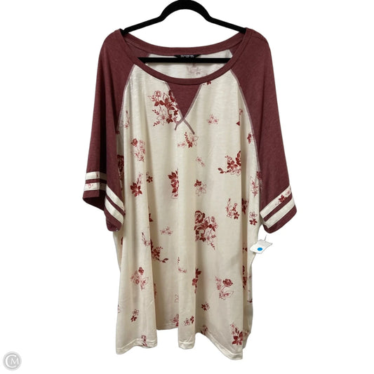 Top Short Sleeve By Bloomchic In Cream, Size: 4x