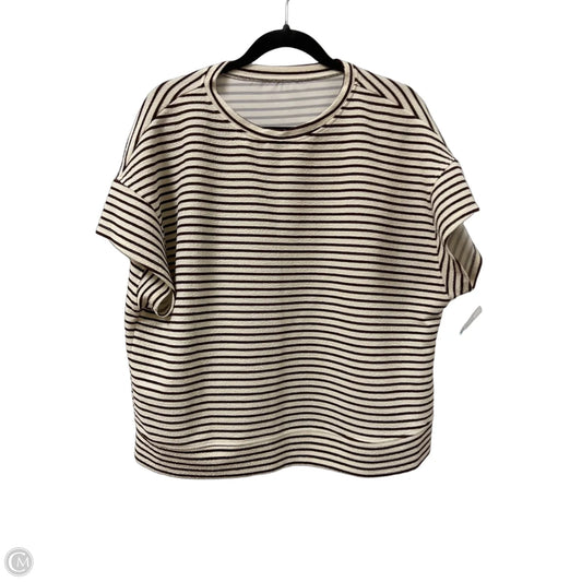 Top Short Sleeve By Clothes Mentor In Brown & Cream, Size: L