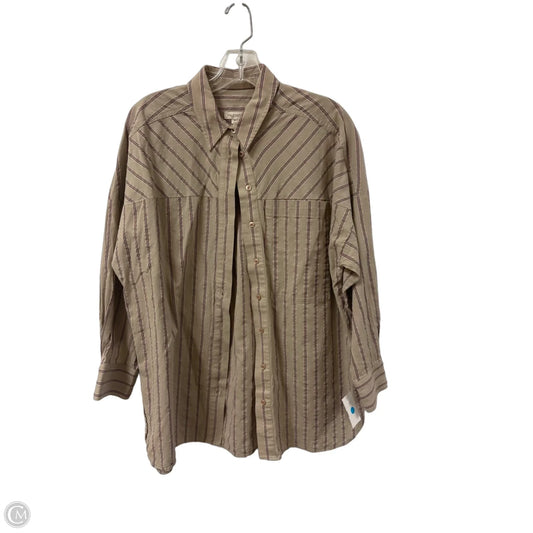 Blouse Long Sleeve By Pilcro In Grey, Size: Xs