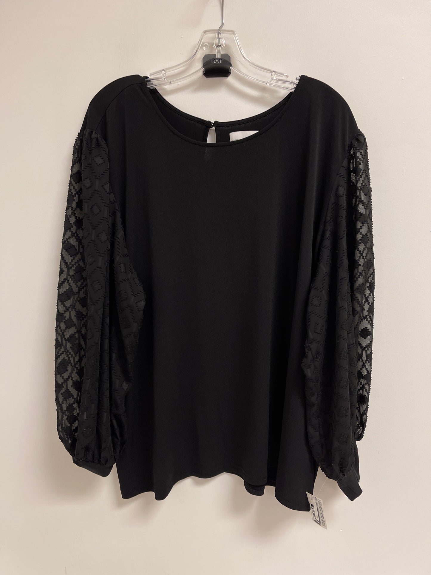 Top Long Sleeve By Nordstrom In Black, Size: 3x