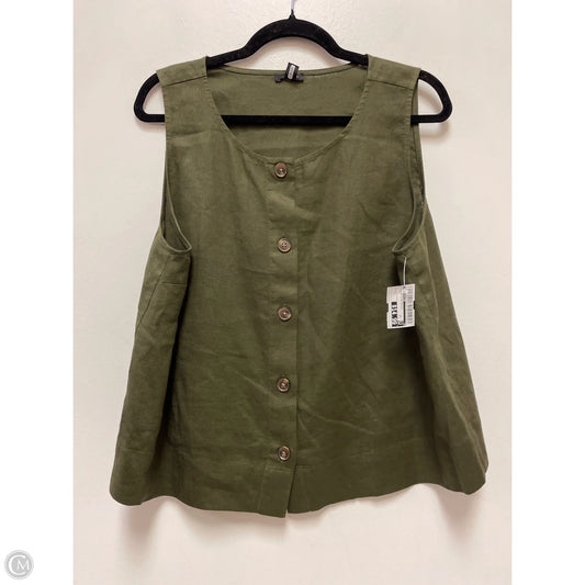 Blouse Sleeveless By Ann Taylor In Green, Size: L