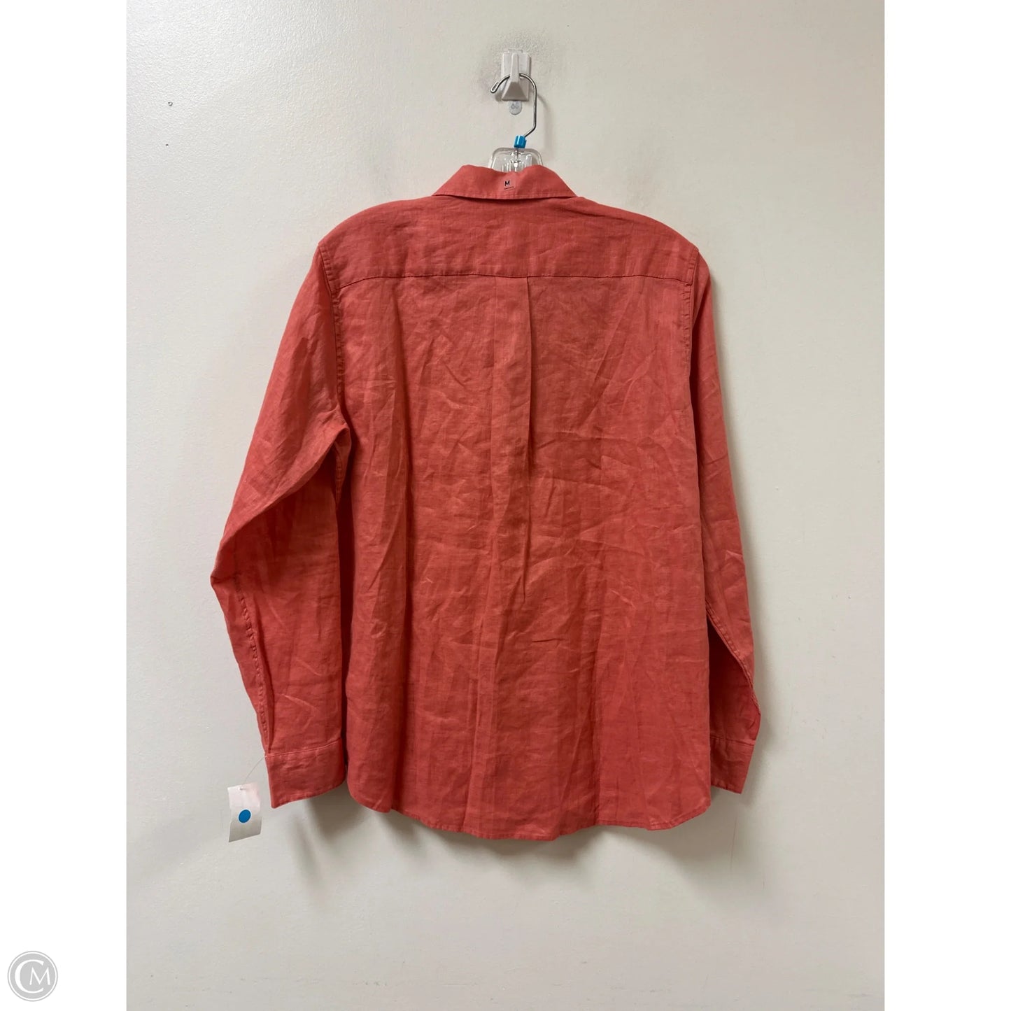 Blouse Long Sleeve By Uniqlo In Orange, Size: M