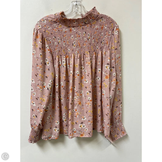 Top Long Sleeve By Cure In Pink, Size: Xl