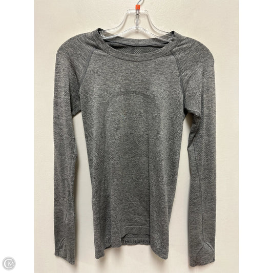 Athletic Top Long Sleeve Crewneck By Lululemon In Grey, Size: S