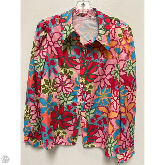 Blouse Long Sleeve By Shein In Multi-colored, Size: L