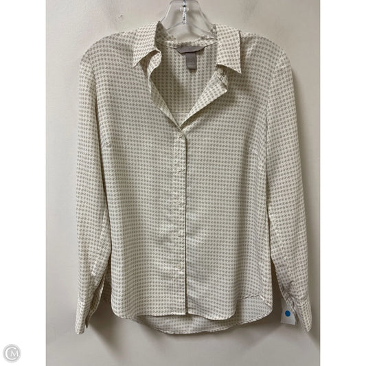 Blouse Long Sleeve By H&m In Cream, Size: S