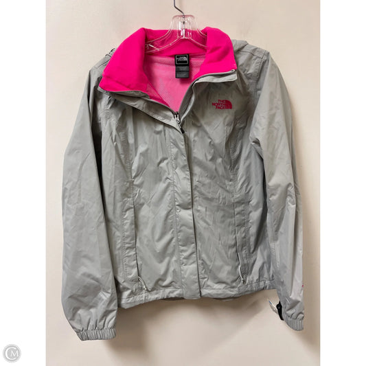 Jacket Windbreaker By The North Face In Grey & Pink, Size: S