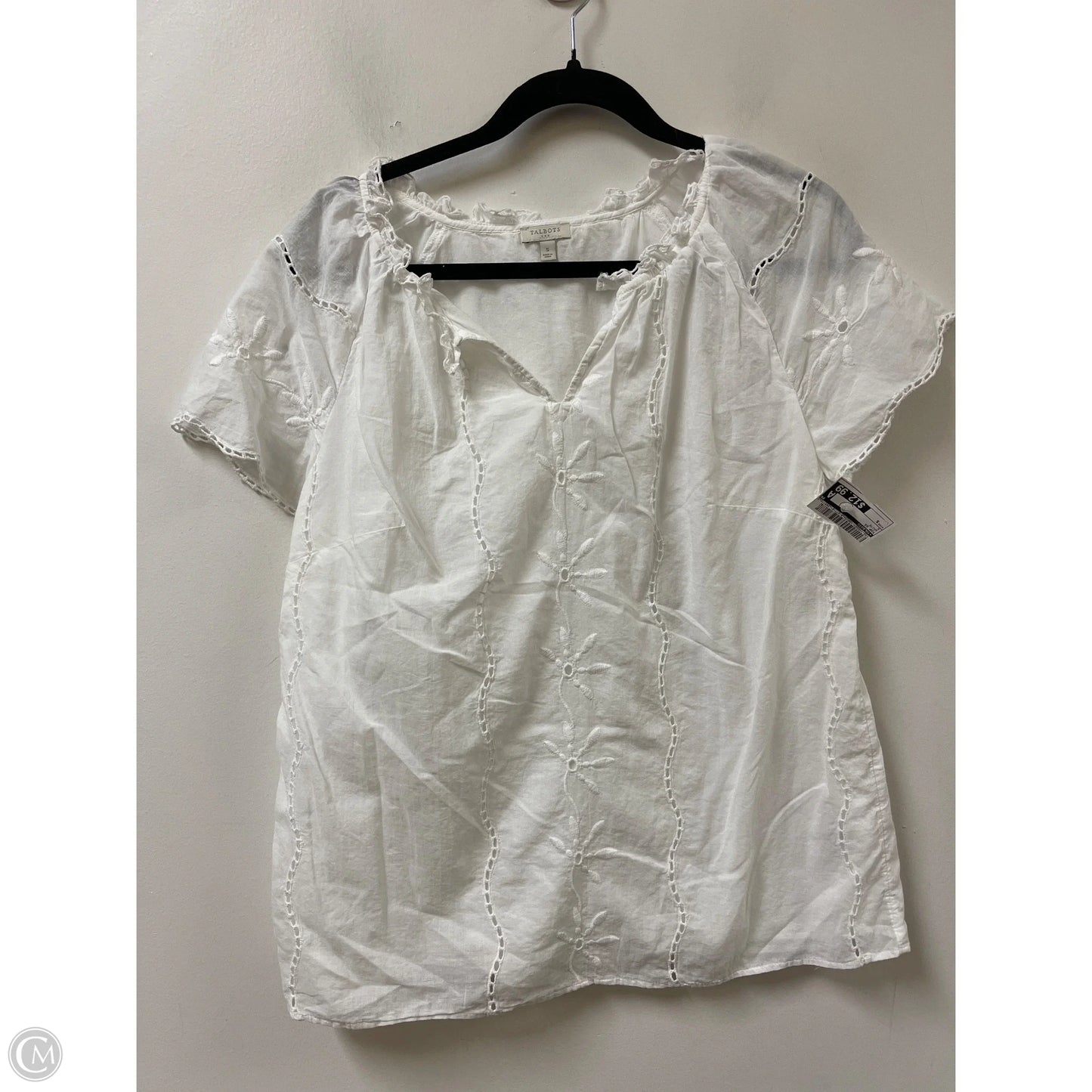 Top Short Sleeve By Talbots In White, Size: S