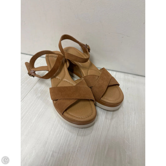 Sandals Heels Wedge By Crown Vintage In Brown, Size: 8