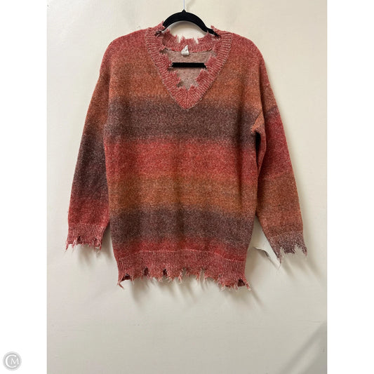 Sweater By Clothes Mentor In Orange & Red, Size: M
