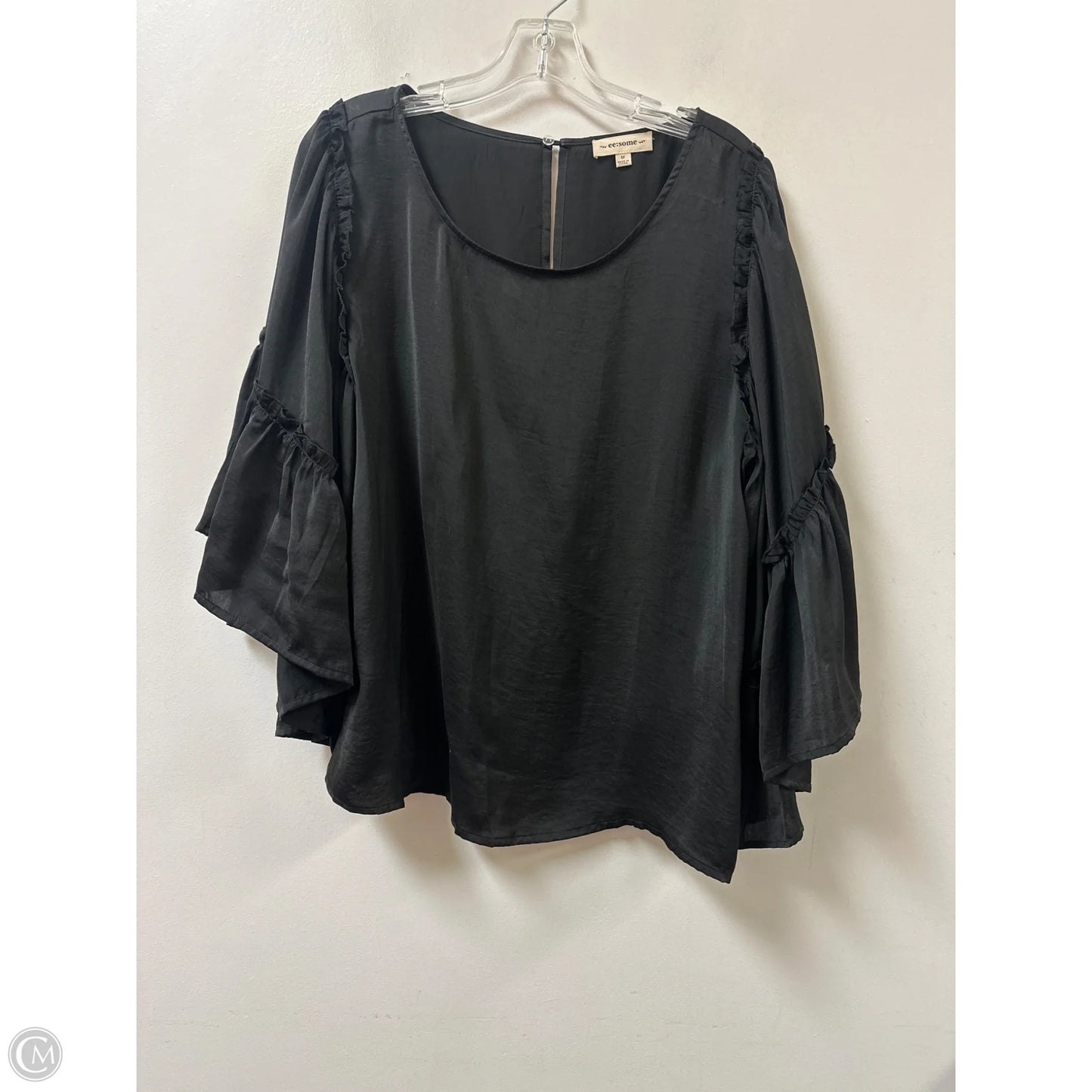 Top Long Sleeve By Ee Some In Black, Size: M