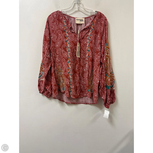 Top Long Sleeve By Savanna Jane In Orange, Size: S