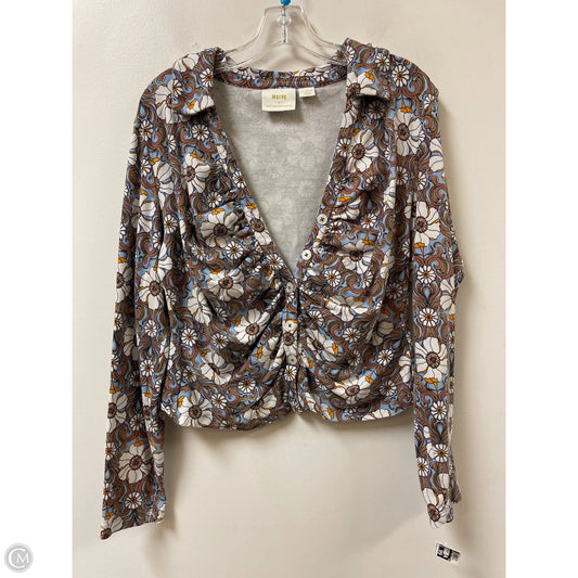 Blouse Long Sleeve By Maeve In Blue & Purple, Size: Xl