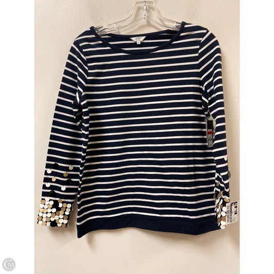 Top Long Sleeve By Crown And Ivy In Blue & White, Size: Xs