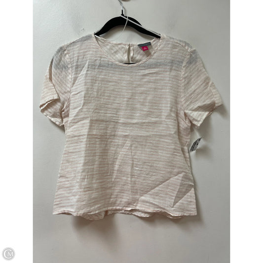 Top Short Sleeve By Vince Camuto In Pink & White, Size: Xs