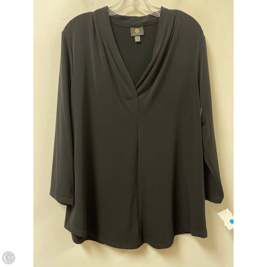 Top Long Sleeve By Jm Collections In Black, Size: Xl