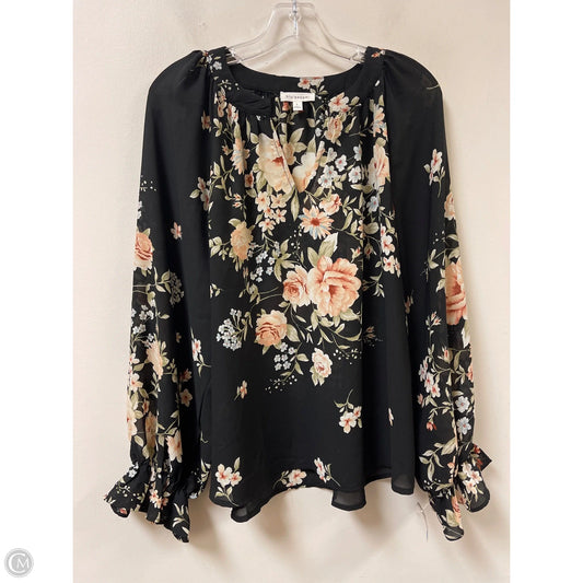 Top Long Sleeve By Blu Pepper In Floral Print, Size: L